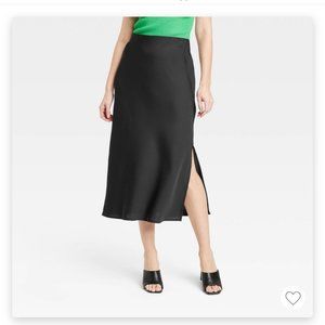 Midi A-Line Slip Skirt